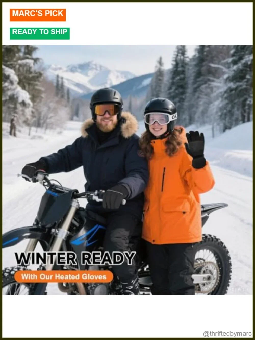 Rechargeable Heated Gloves - Battery Powered Touchscreen Waterproof Windproof